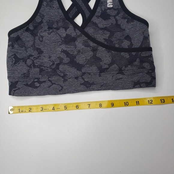 Gymshark Adapt Sports Bra S Grey Camo Criss Cross Wrap Straps Wrap Front - Picture 6 of 8